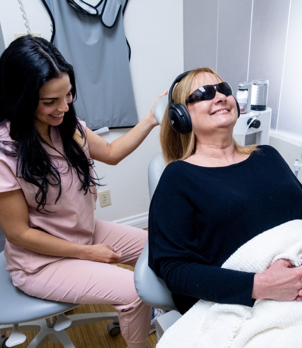 A photo of our team members and patient during the procedure